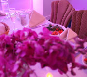 Table Setting with Purple Orchids
