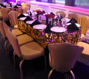 Gold Table Cloth with Red